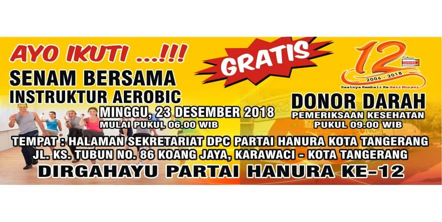 Informasi kegiatan bakti sosial DPC Hanura Kota Tangerang.