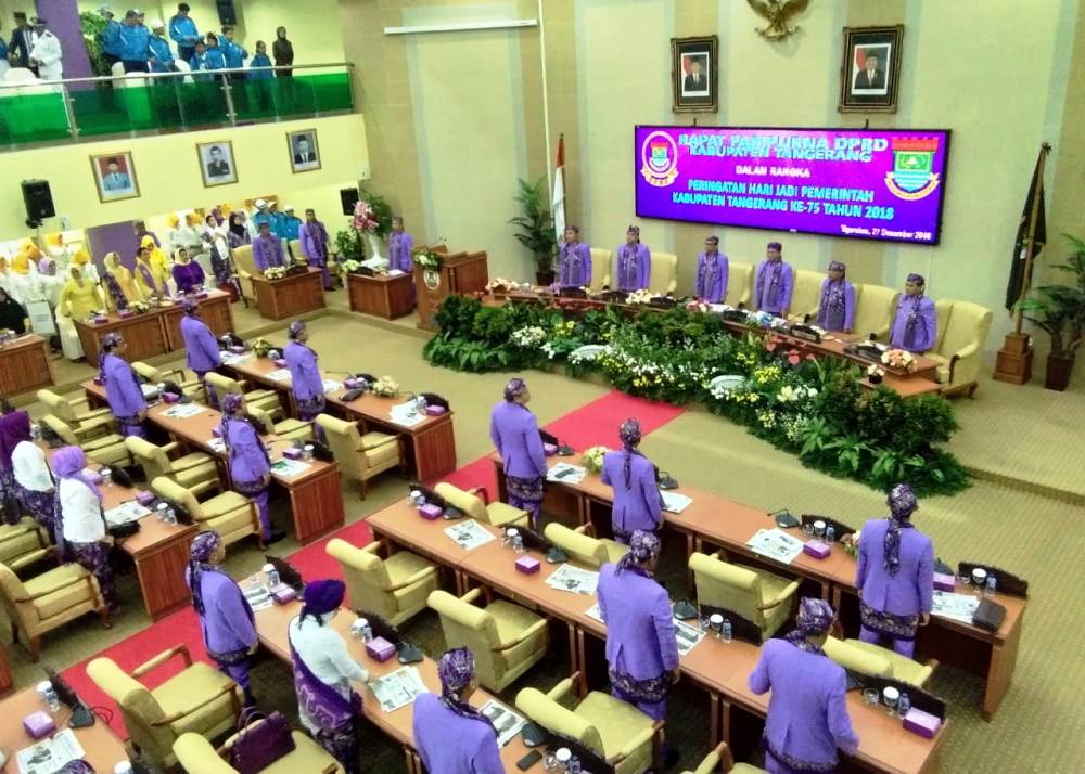 Rapat paripurna di Gedung DPRD Kabupaten Tangerang, Kamis (27/12/2018).