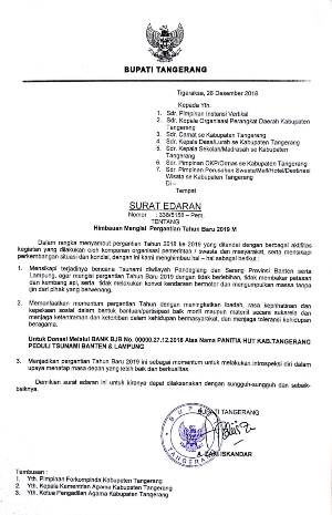 Surat Himbauan dari Bupati Tangerang.