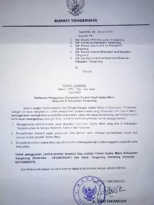 Surat edaran Bupati Tangerang.