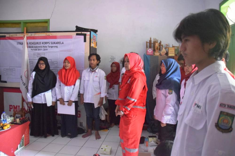 Kegiatan Musyawarah Anggota KSR PMI Unit Markas Kota Tangerang di Ruang KSR PMI Kota Tangerang, Sabtu (9/3/2019).