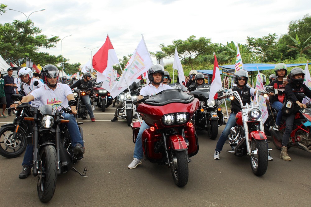 Kegiatan Milllenial Road Safety Festival di Polres Tangerang Selatan, Jalan Promoter No. 1 BSD, Serpong, Tangsel, Sabtu (16/3/2019).