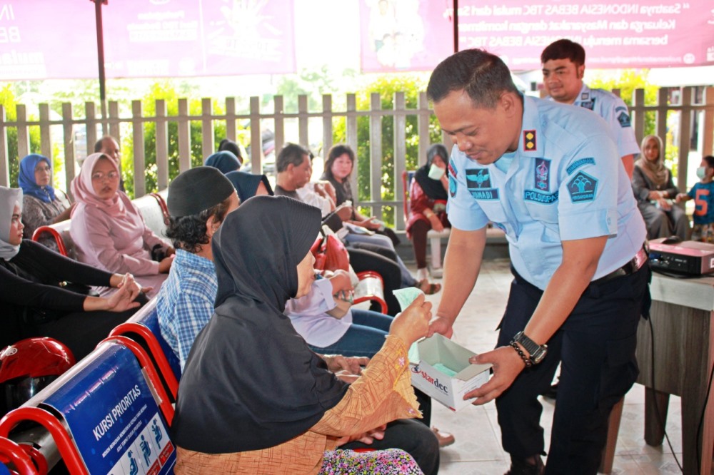 Kegiatan Lembaga Pemasyarakatan Pemuda Kelas IIA Tangerang (Lapas Pemuda Tangerang) Penyuluhan dan Skrining (deteksi dini) Tuberkulosis (TB) dalam memperingati Hari Tuberkulosis Sedunia, Kamis (21/3/2019).