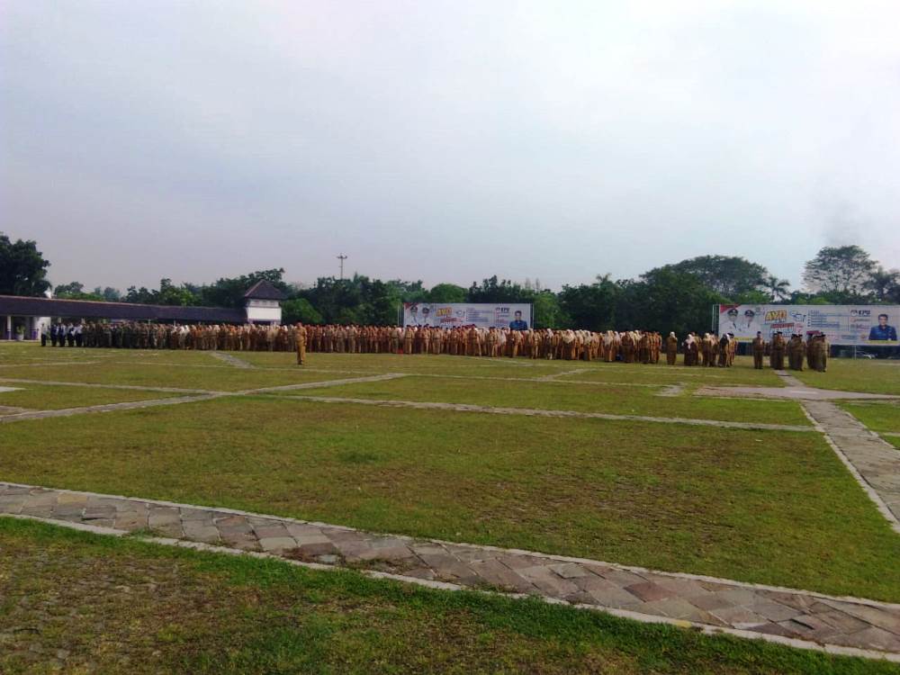 Apel di Lapangan Maulana Yudha Negara, Puspemkab Tangerang, Tigaraksa, Senin (15/4/2019).