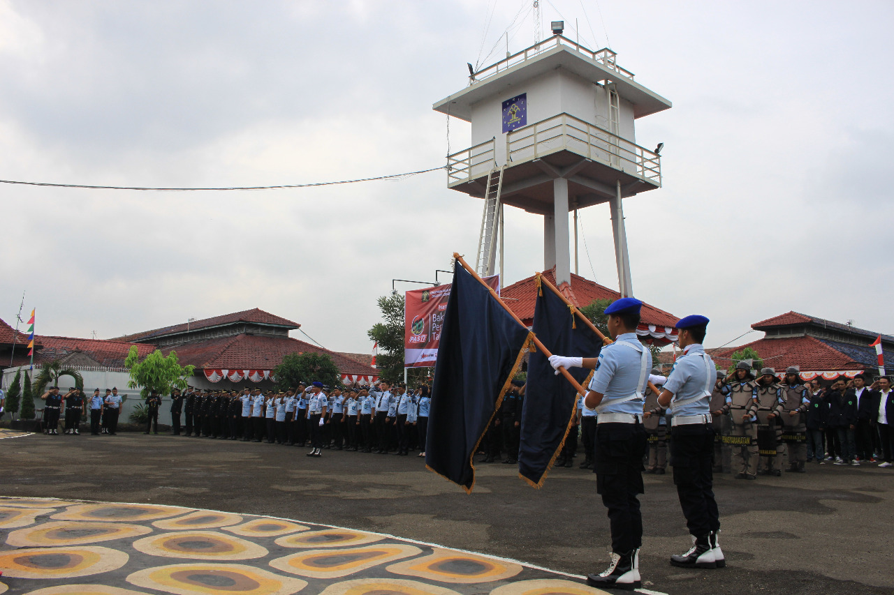 Upacara Hari Bakti Pemasyarakatan (HBP) ke-55 di lingkungan Kantor Wilayah Kementerian Hukum dan HAM Banten (Kanwil Kemenkumham Banten).