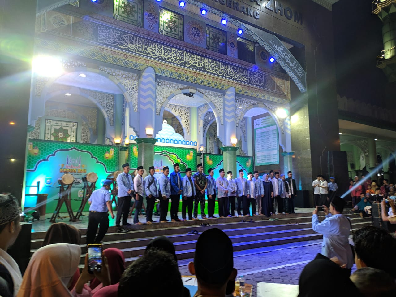 Suasana kegiatan Festival Bedug di Masjid Raya Al-Azhom, Kota Tangerang.