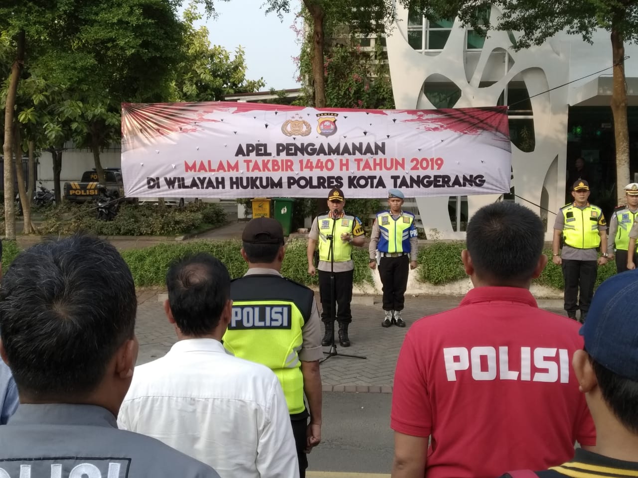 Apel pengamanan malam takbiran 1140 H Polresta Tangerang dibilangan Citra Raya, Panongan, Selasa (4/6/2019).