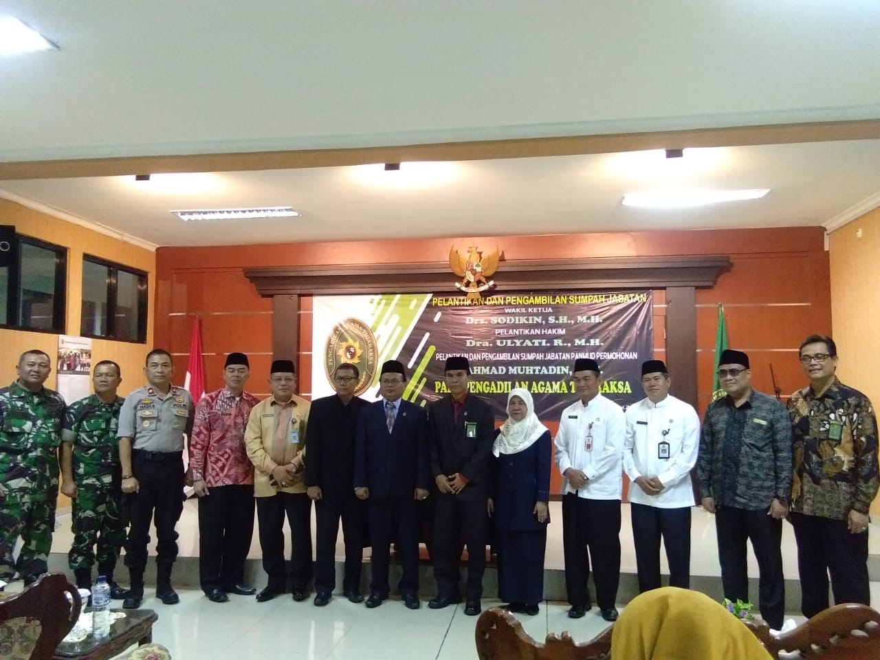 Kegiatan pelantikan di Pengadilan Agama (PA) Tigaraksa, Kabupaten Tangerang.