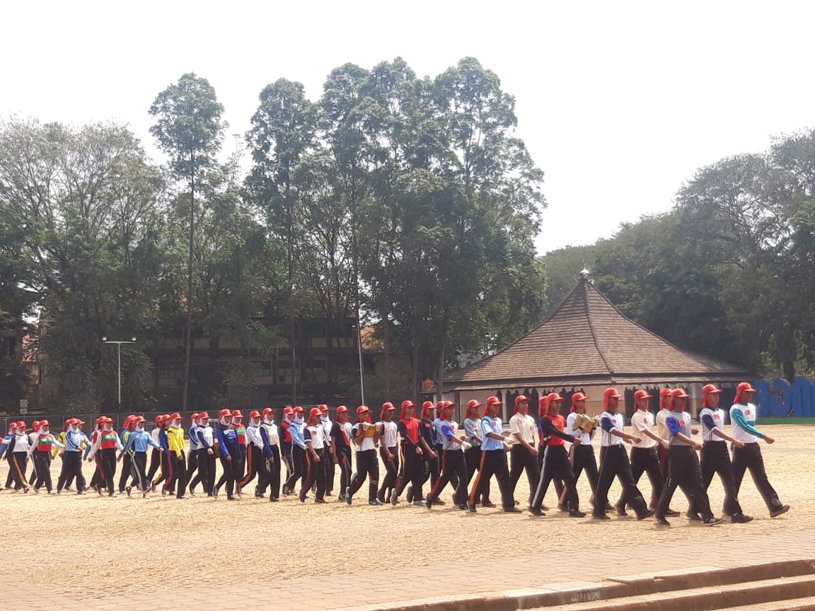 Para calon pasukan pengibar bendera pusaka (Paskibraka) tingkat Kota Tangerang.