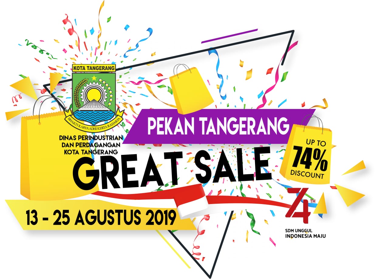 Dinas Perindustrian dan Perdagangan Kota Tangerang berswafoto dengan para pelaku bisnis dalam penyelenggaraan Tangerang Great Sale 2019.