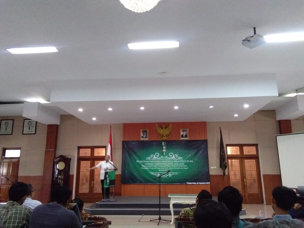 Kegiatan pelantikan Himpunan Mahasiswa Islam Cabang Tangerang Raya periode 2019-2020, di Gedung Pendopo Bupati, Sabtu (24/8/2019).