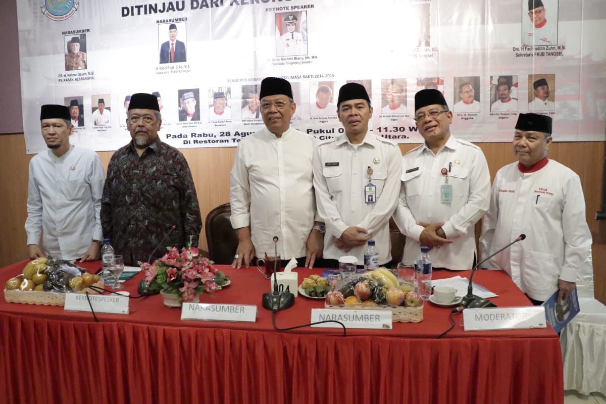 Kegiatan Dialog Tokoh Lintas Agama yang membahas smart city Tangsel yang ditinjau dari kerukunan beragama, di Telaga Seafood BSD, Jalan Raya Serpong, Serpong Utara, Tangsel, Rabu (28/8/2019).