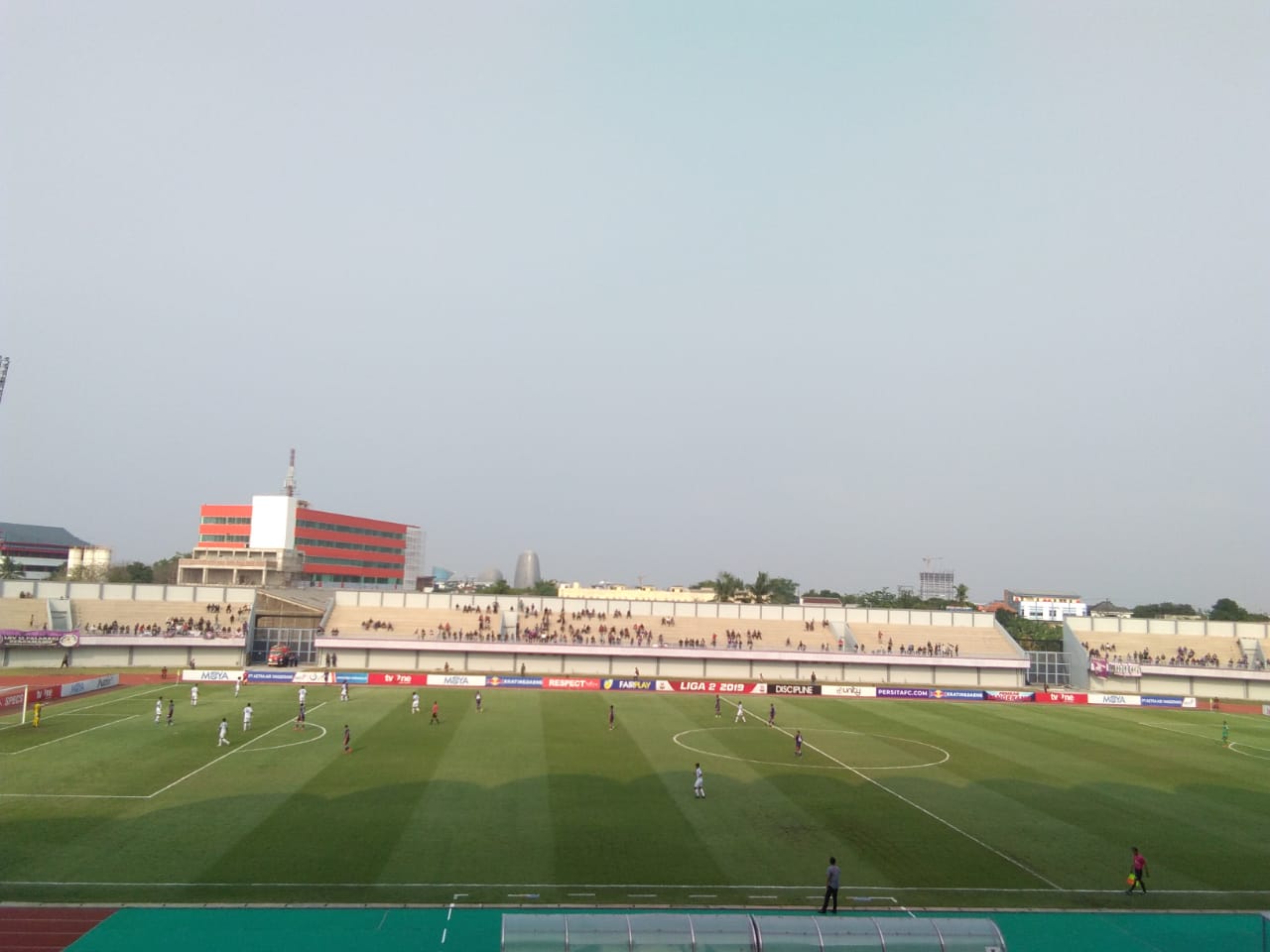 Persita Tangerang Vs PSGC Ciamis Liga 2 Indonesia di Stadion Sport Centre, Kelapa Dua, Tangerang, Kamis (29/8/2019).