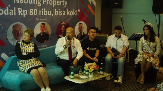 Kegiatan acara talkshow properti yang digelar Estator bekerjasama dengan Intiland. Talkshow berlangsung di Meeting Room, UG Floow Aeropolis Commercial Park 2, Jalan Marsekal Suryadarma, Neglasari, Kota Tangerang, Sabtu (14/9/2019).