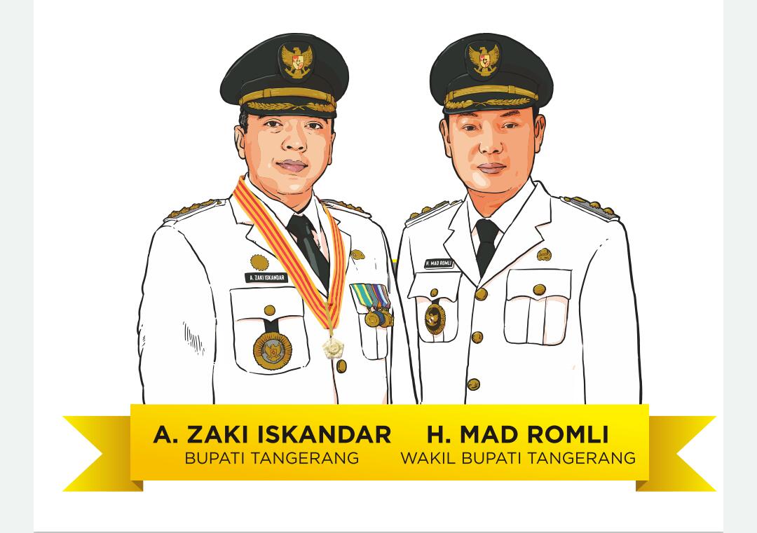 Bupati Tangerang Ahmed Zaki Iskandar dan Wakil Bupati Tangerang Mad Romli.