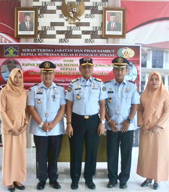 Kegiatan Pelantikan Kepala Rumah Penyimpanan Benda Sitaan Negara (Rupbasan) Kelas II Pangkalpinang di Gedung Rupbasan Pangkalpinang, Tua Tunu, Gerunggang, Kota Pangkal Pinang, Kepulauan Bangka Belitung.