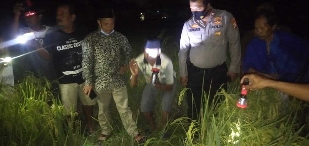 Anggota Polres Metro Tangerang Kota beserta warga menemukan bayi laki-laki tergeletak di area persawahan di Kampung Rawa Rotan, Desa Babakan Asem, Kecamatan Teluknaga, Kabupaten Tangerang.