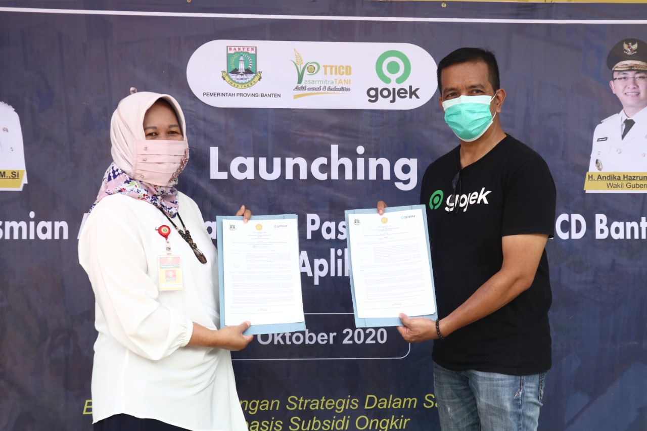 Kepala Dinas Ketahanan Pangan Provinsi Banten Aan Muawanah usai penandatanganan kerjasama dengan Gojek, Kamis (8/10/2020).