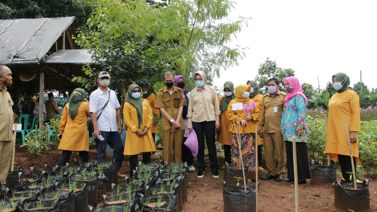Wali Kota Tangerang Selatan Airin Rachmi Diany apresiasi Program Pertanian Anggrek yang dilakukan oleh kelompok Wanita Tani ( KWT) Az-Zahra, Buaran, Kecamatan Serpong, Selasa (13/10/2020).