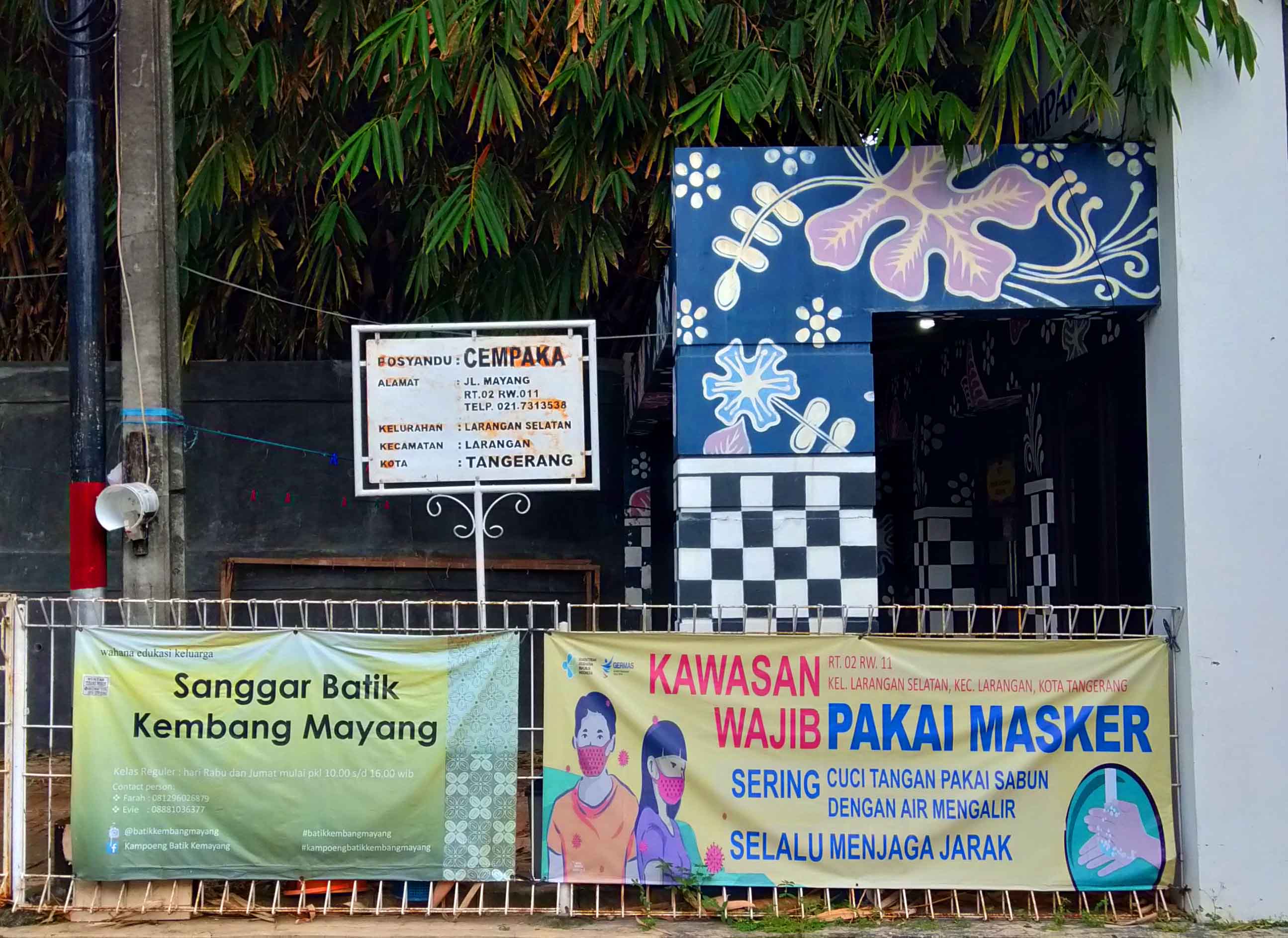 Suasana Kampung Batik Mayang berlokasi di Jalan Mayang II, RT2/RW11, Larangan Selatan, Kecamatan Larangan, Kota Tangerang, Minggu (24/1/2021).