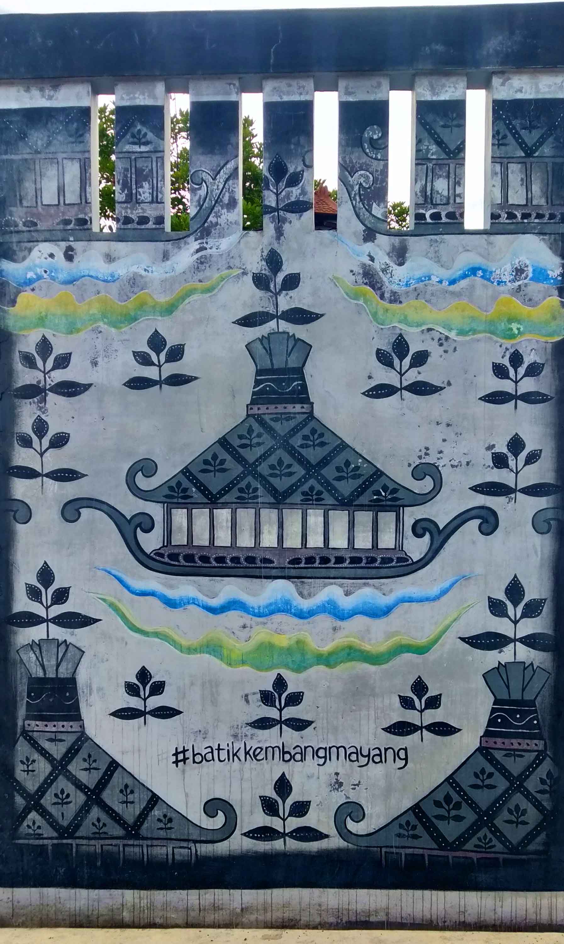 Kampung Batik Mayang berlokasi di Jalan Mayang II, RT2/RW11, Larangan Selatan, Kecamatan Larangan, Kota Tangerang, Minggu (24/1/2021).