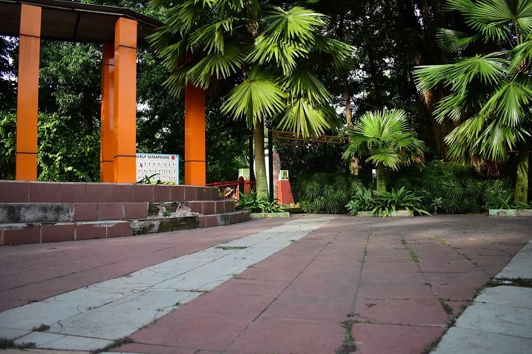 Suasana Taman Pramuka yang berlokasi di Jalan Daan Mogot, Sukaasih, Kecamatan Tangerang, Kota Tangerang.