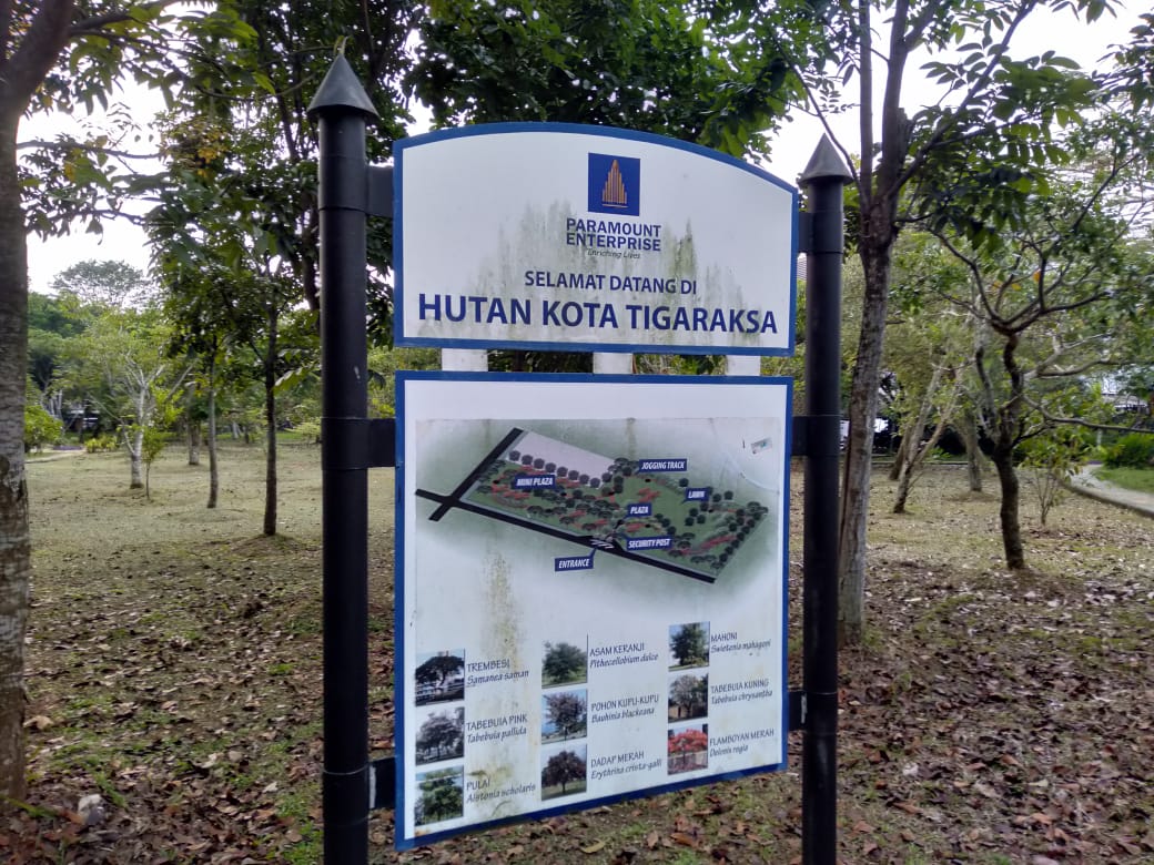 Hutan Kota Tigaraksa yang berlokasi di pusat Pemerintahan Kabupaten Tangerang.
