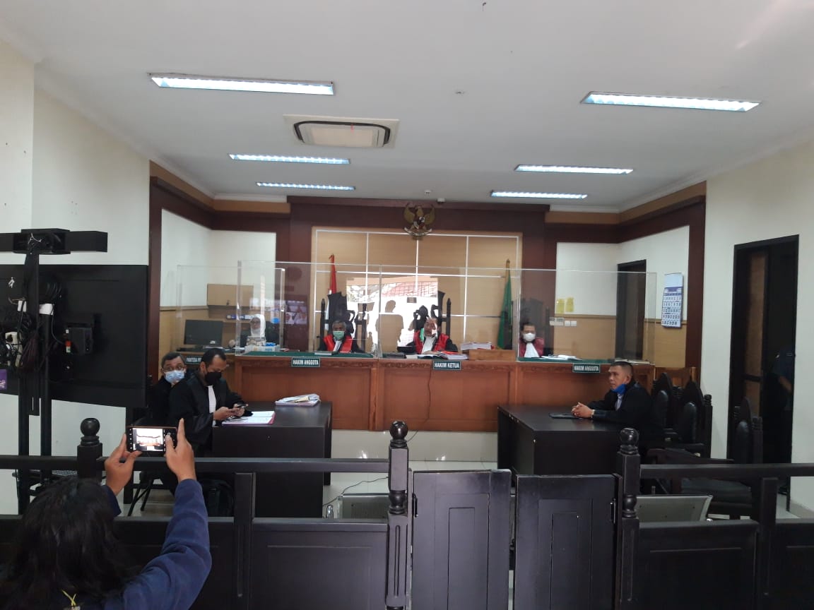Suasana Ruang Sidang 3 Pengadilan Negeri Kota Tangerang , Rabu (21/4/2021).
