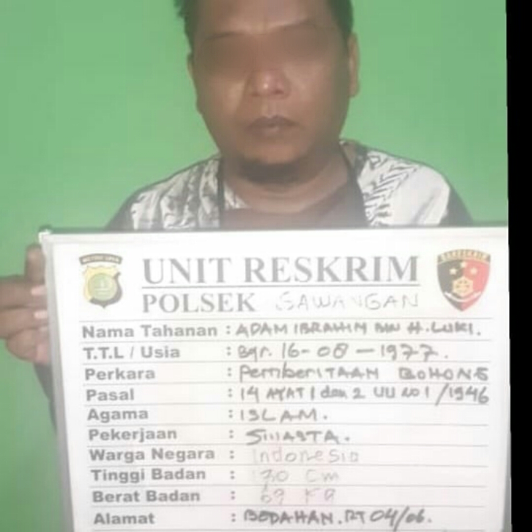 Pelaku pemberitaan bohong Adam Ibrahim.