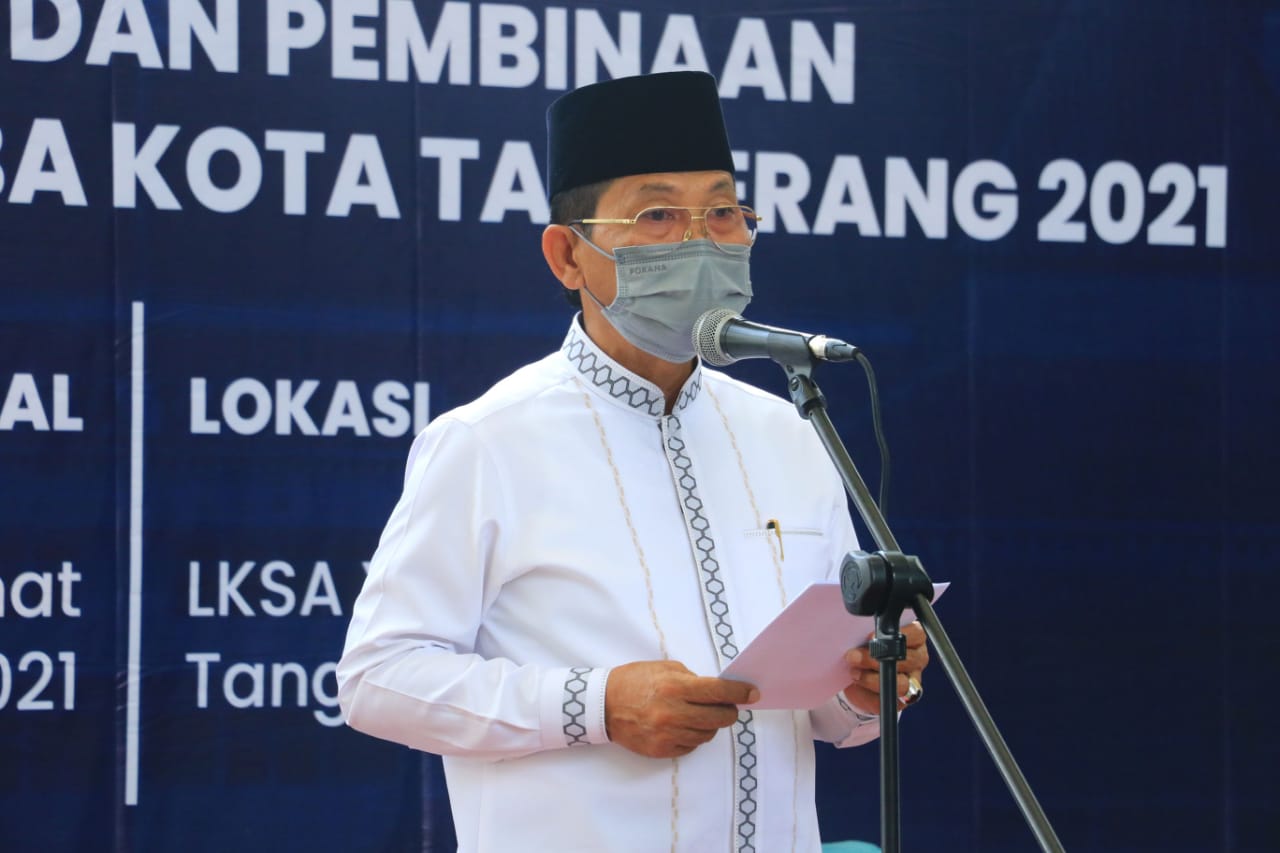Wakil Wali Kota Tangerang Sachrudin hadir dalam acara Deklarasi Anti Narkoba Garda Mencegah dan Mengobati (GMDM) di Aeropolis Kota Tangerang pada Jumat 4 Juni 2021.