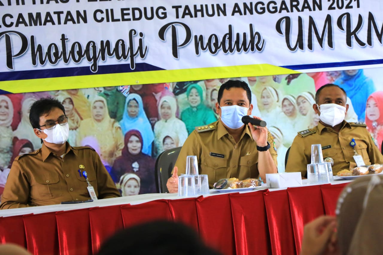 Kegiatan pelatihan packaging produk UMKM di kantor Kelurahan Tajur, Ciledug, Selasa 8 Juni 2021.