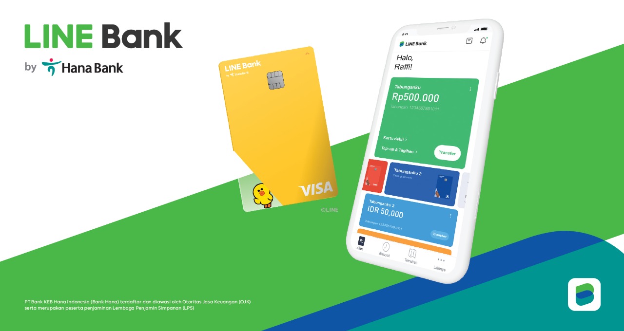 Aplikasi dan kartu debit Line Bank yang siap untuk diluncurkan di Indonesia
