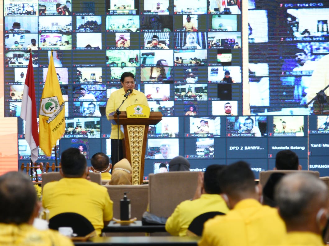 Ketua Umum DPP Partai Golkar Airlangga Hartarto saat berada di Hotel Alana Colomadu.
