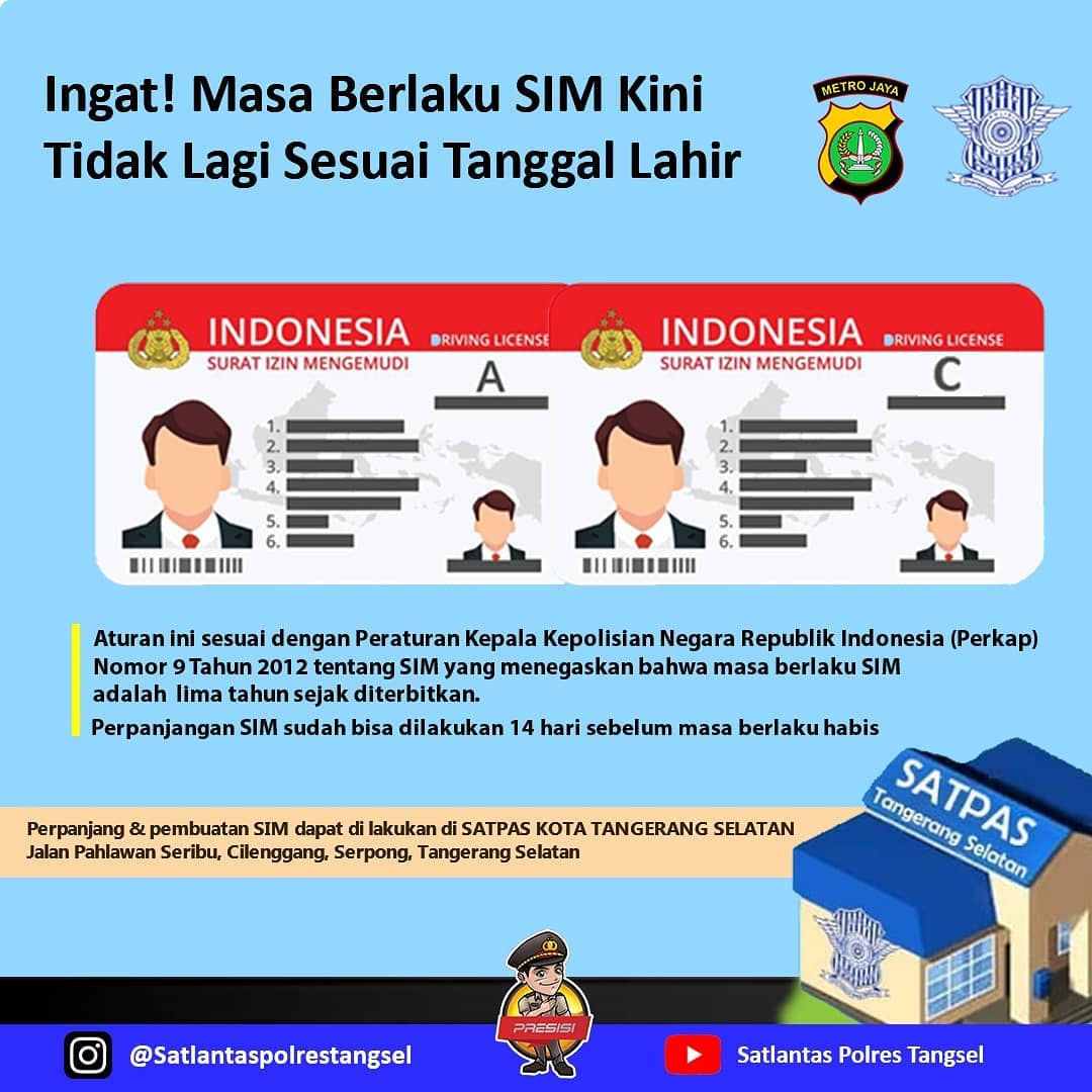 Flayer pemberitahuan perpanjang surat ijin mengemudi (SIM).