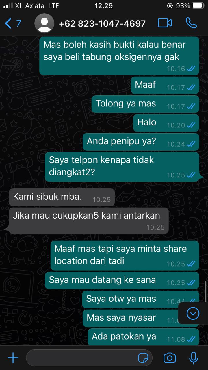 	Tangkap layar bukti isi chat.