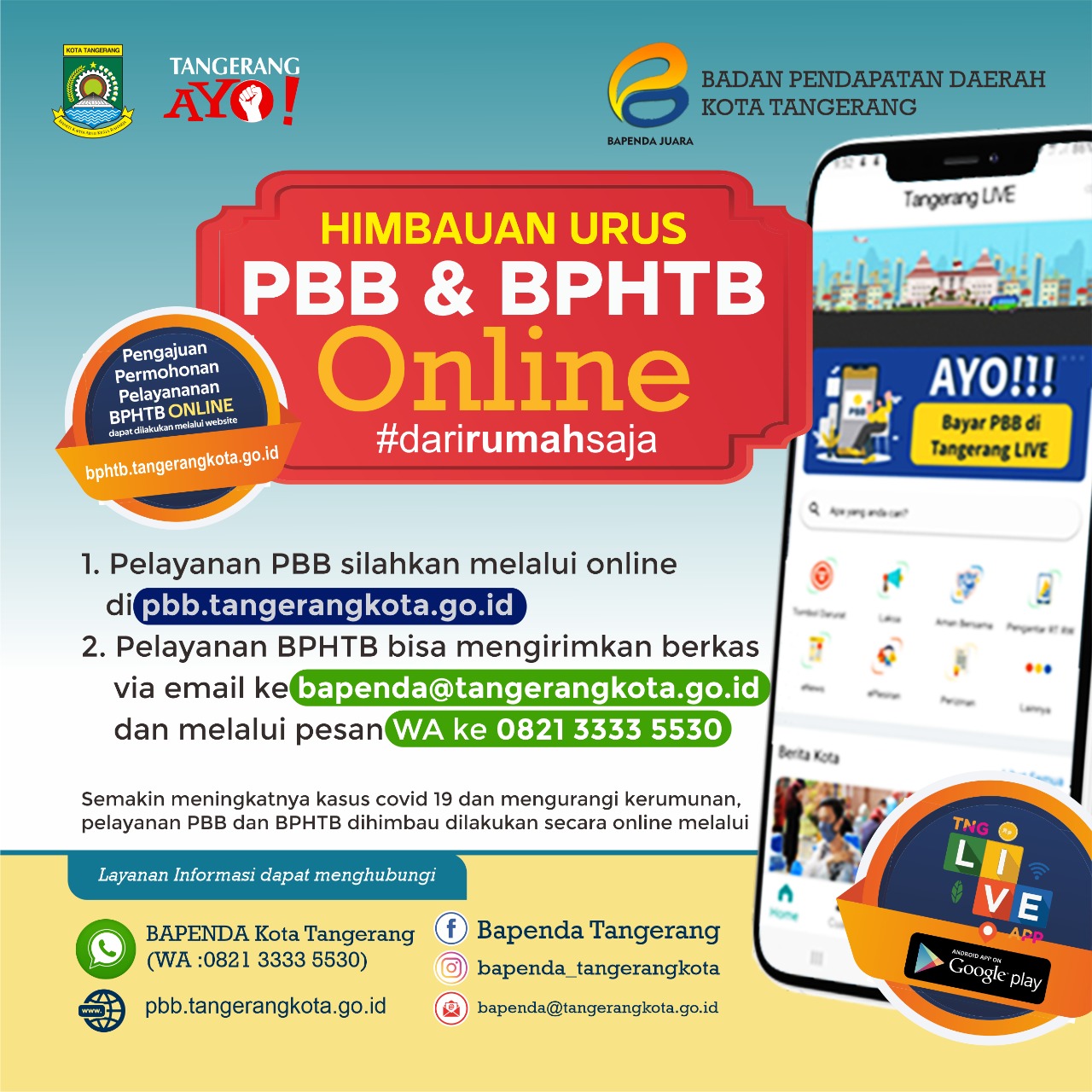 Flayer himbauan PBB dan BPHTB online.