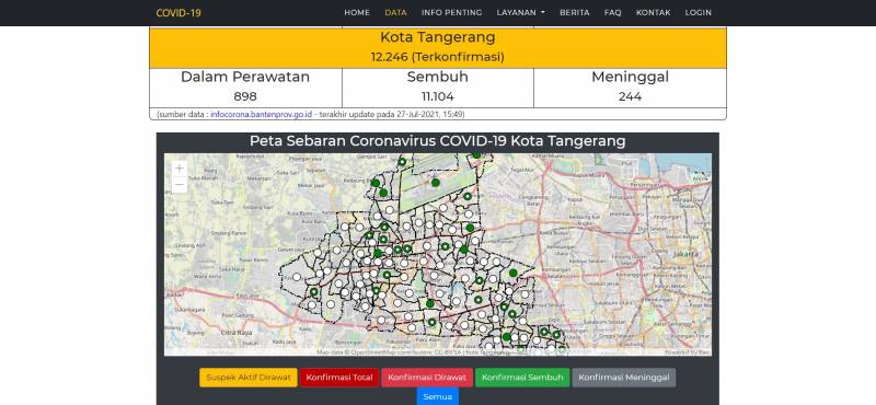 Peta wilayah Kota Tangerang.