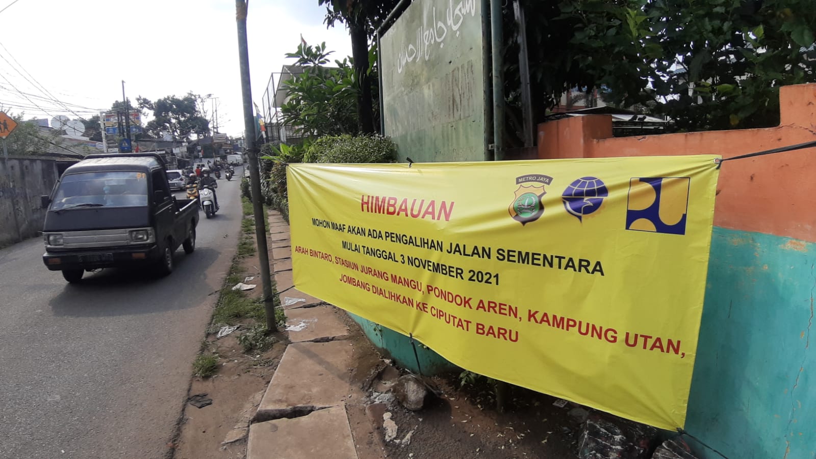 Gorong-gorong yang berlokasi di Jalan Ki Hajar Dewantara, Sawah Lama, Ciputat, Tangerang Selatan, mulai 3 November 2021 mendatang. akan segera diperbaiki.