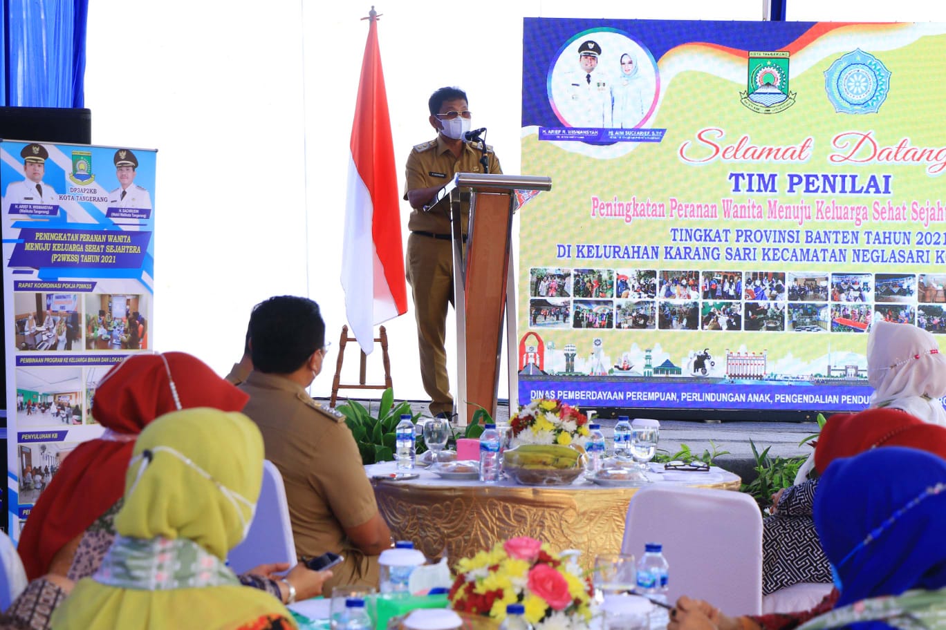 Wakil Wali Kota Tangerang Sachrudin menghadiri acara penilaian lomba Peningkatan Peranan Wanita Menuju Keluarga Sehat Sejahtera (P2WKSS) tingkat Provinsi Banten tahun 2021.