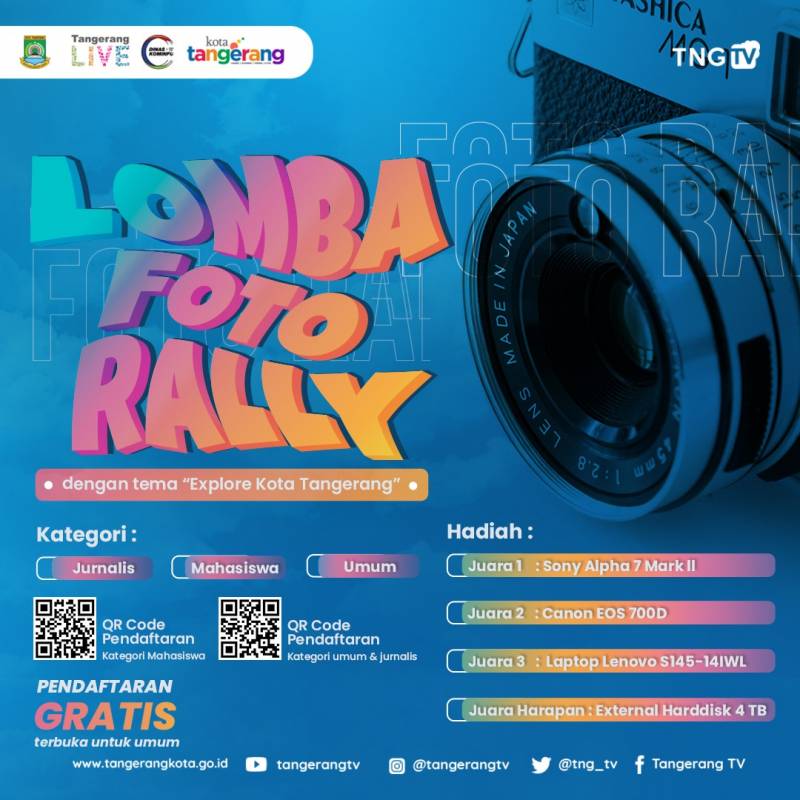 Flyayer Pemerintah Kota Tangerang melalui Dinas Komunikasi dan Informatika (Diskominfo) bakal menggelar lomba foto rally dalam menyambut Hari Pahlawan 2021 ini mengangkat tema Explore Kota Tangerang.