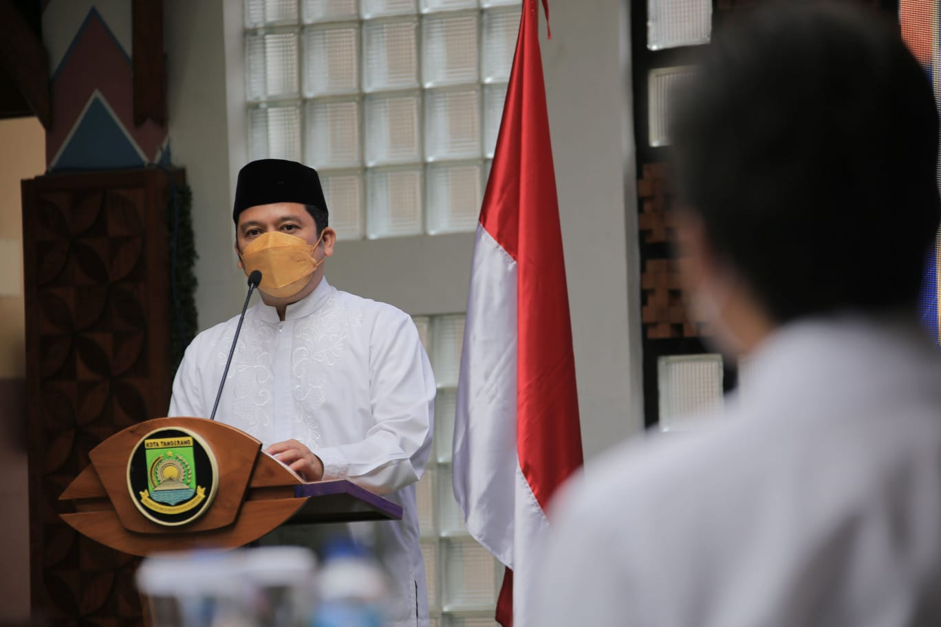 Wali Kota Tangerang Arief R. Wismansyah hadir dalam acara Penganugerahan Pemenang Lomba Karya Tulis Inovatif (LKTI) di Pusat Pemerintahan Kota Tangerang, Jumat 12 November 2021.