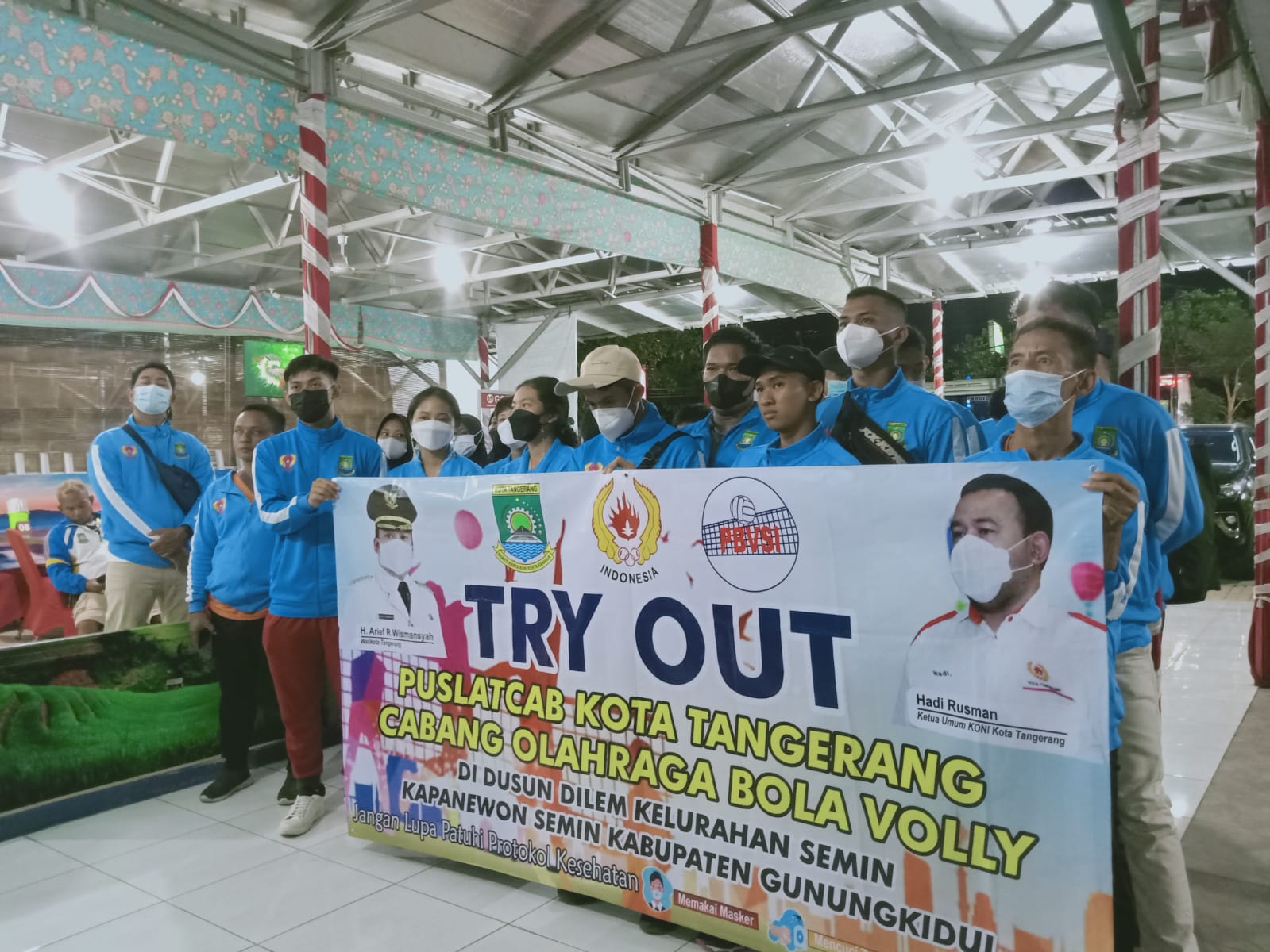 Persatuan Bola Voli Seluruh Indonesia (PBVSI) Kota Tangerang melepas tim Puslatcab voli untuk mengikuti penyelenggaraan tryout di Kabupaten Gunung Kidul, Provinsi Daerah Istimewa Yogyakarta (DIY).