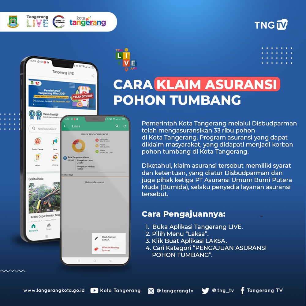 	Flayer program santunan bagi mereka yang terdampak pohon tumbang akibat cuaca ekstrim.