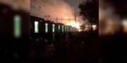 KRL Terbakar di Stasiun Rawa Buntu
