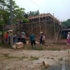 Renovasi Total Musala Al-Mukmin di Kampung Santri Sebrang Kemiri Tangerang Tahap Pengecoran