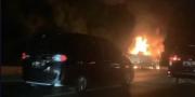 Mobil Pikap Ludes Terbakar di Tol Tangerang-Jakarta 