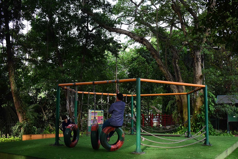 Suasana Taman Pramuka yang berlokasi di Jalan Daan Mogot, Sukaasih, Kecamatan Tangerang, RT.001/RW.003, Sukaasih, Kec. Tangerang, Kota Tangerang.