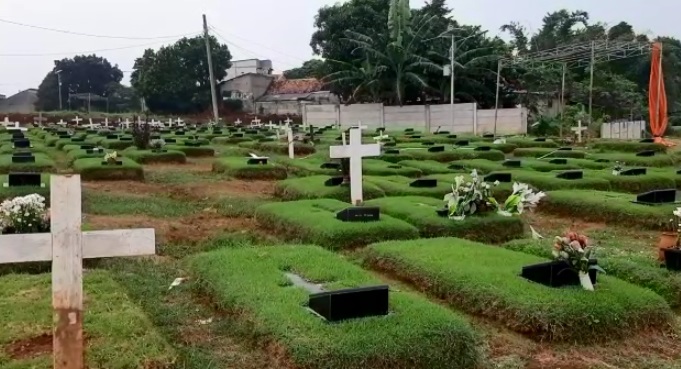 Tangkapan layar pemakaman TPU Jombang di kecamatan Jombang, Kota Tangerang Selatan.
