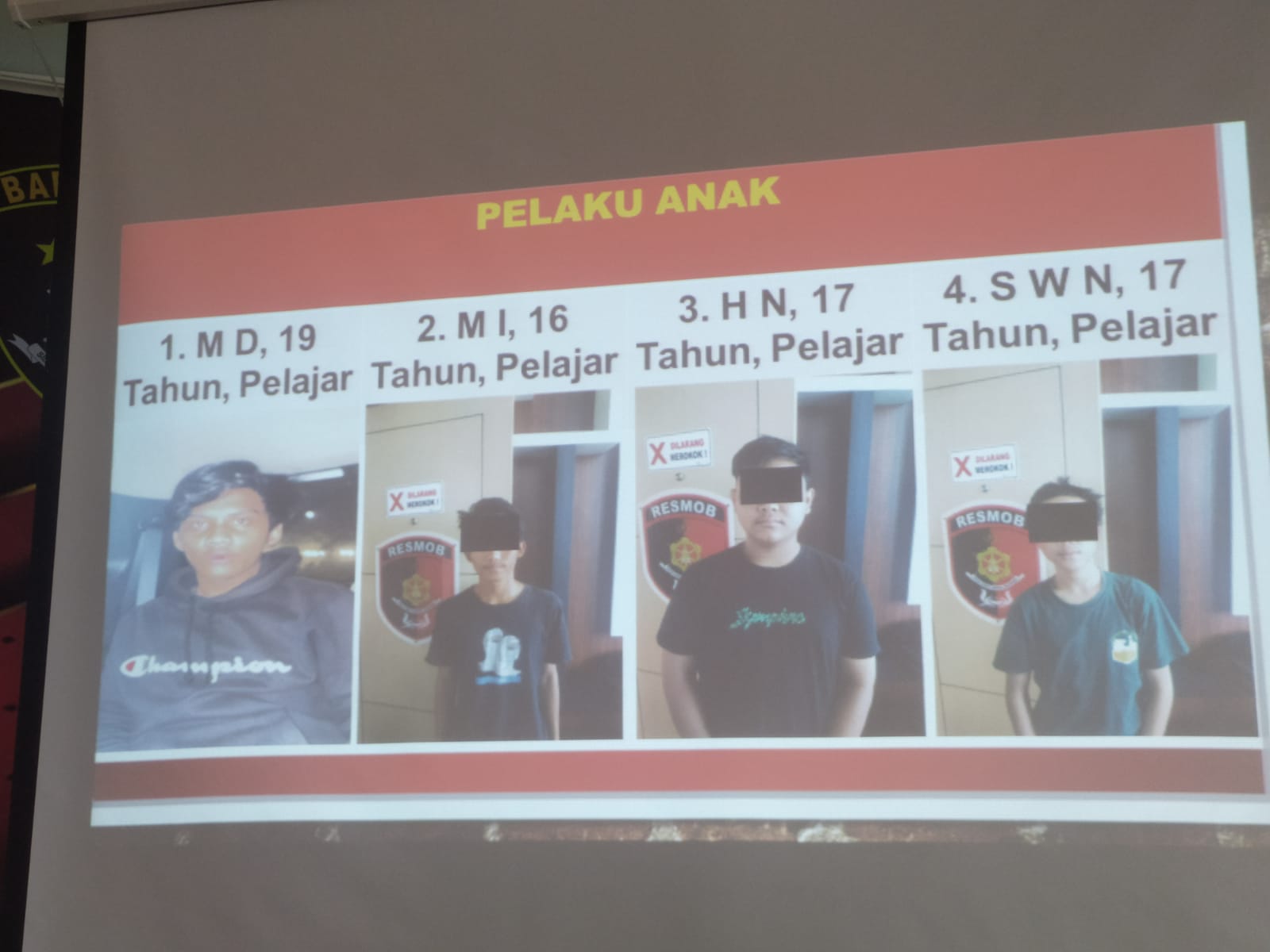 Pelaku ke empat remaja yang terlibat dalam tawuran maut antar pelajar yang terjadi di Jalan Ciater, Serpong, Tangerang Selatan, Rabu, 8 Desember 2021 lalu.