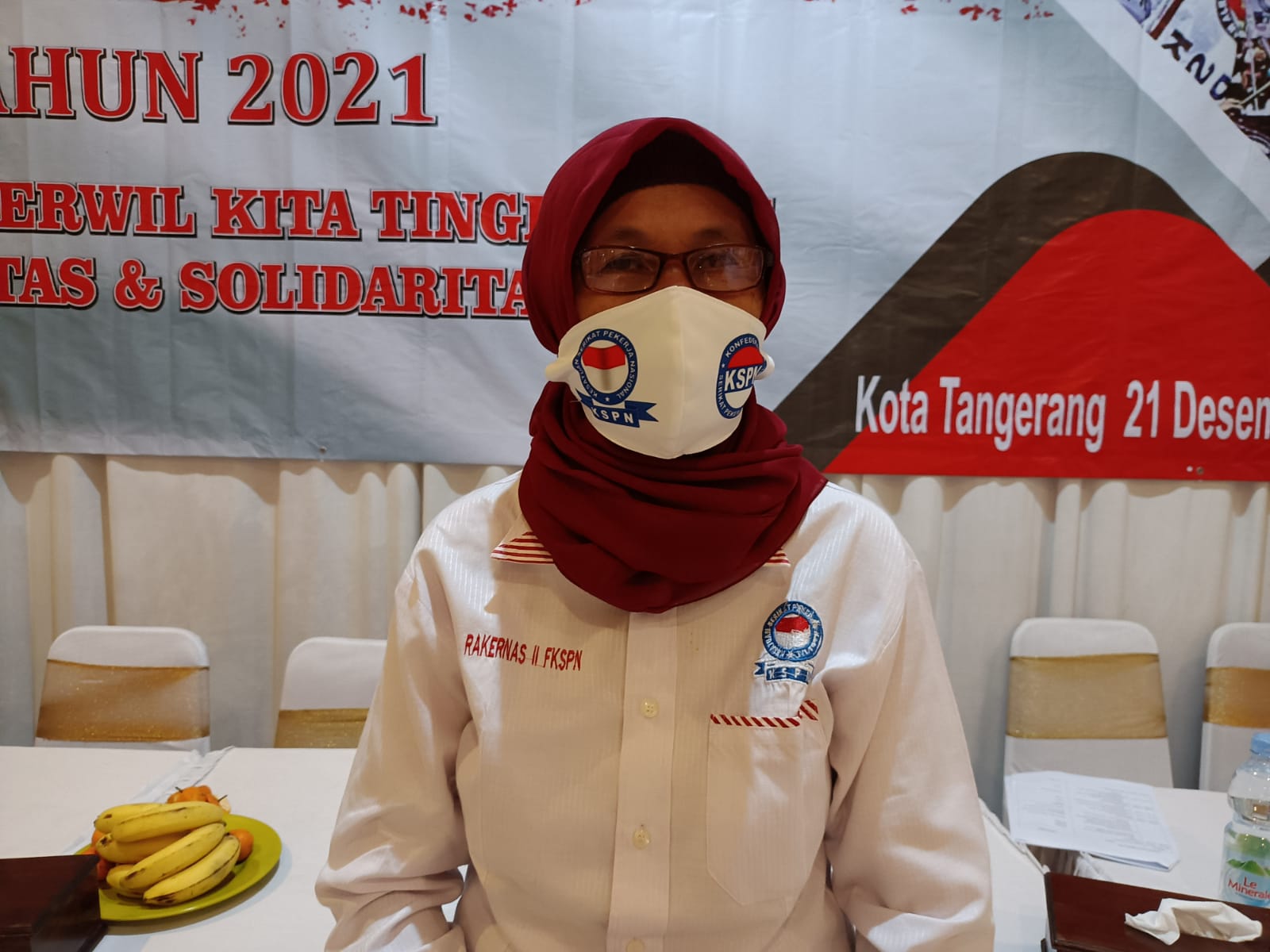 Dewan Pimpinan Wilayah (DPW) Kesatuan Serikat Pekerja Nasional (KSPN) Banten menggelar rapat kerja wilayah (Rakerwil) 2021 di kawasan Jatiuwung, Kota Tangerang, Selasa 21 Desember 2021.